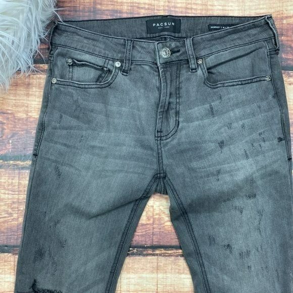 RELISTED Pacsun Black Skinny Jeans Skinniest Destruct Denim - Picture 5 of 11